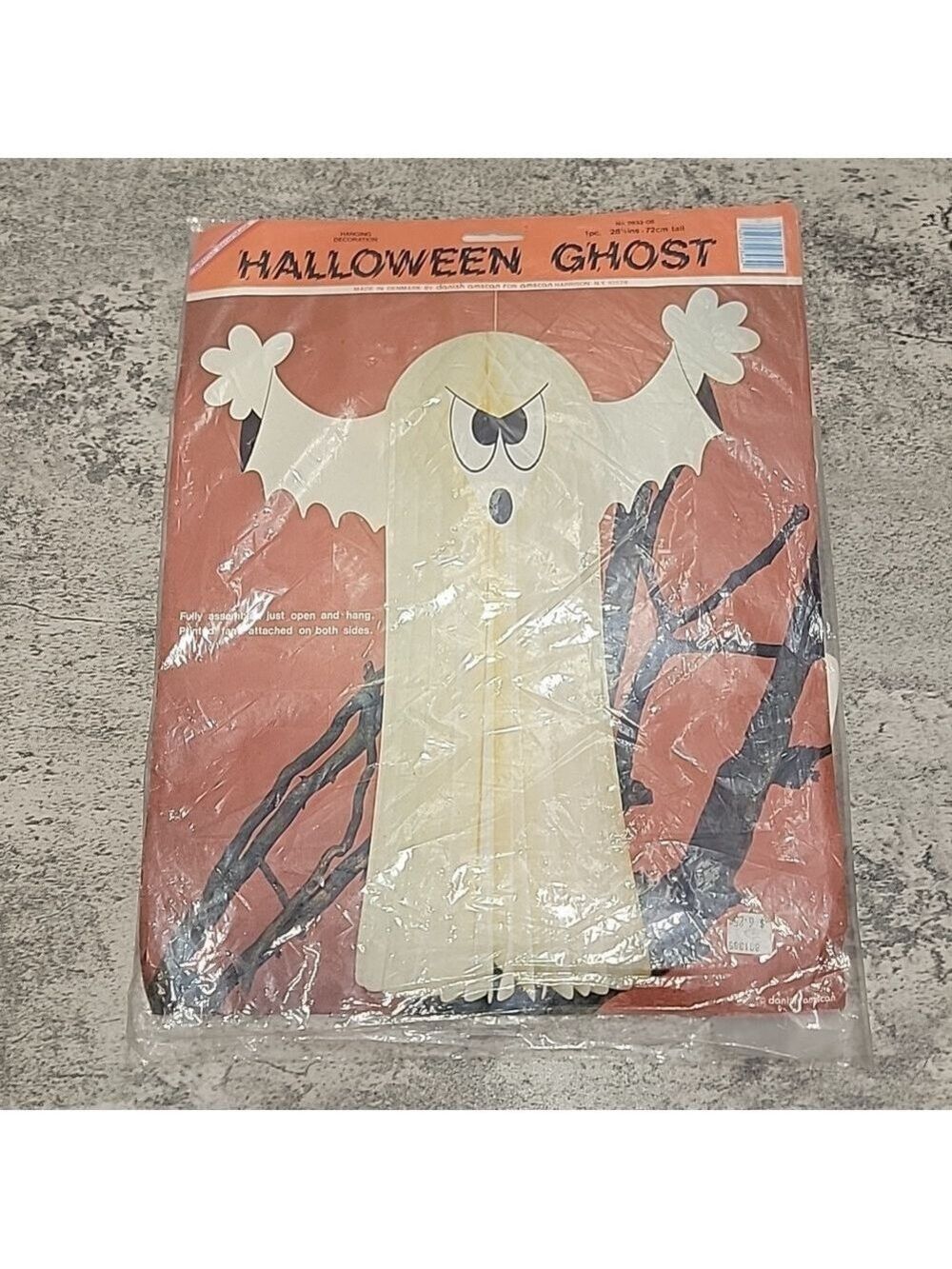 Vintage Rare Amscan Denmark Danish Hanging Honeycomb Halloween Die Cut Ghosts - Picture 1 of 4
